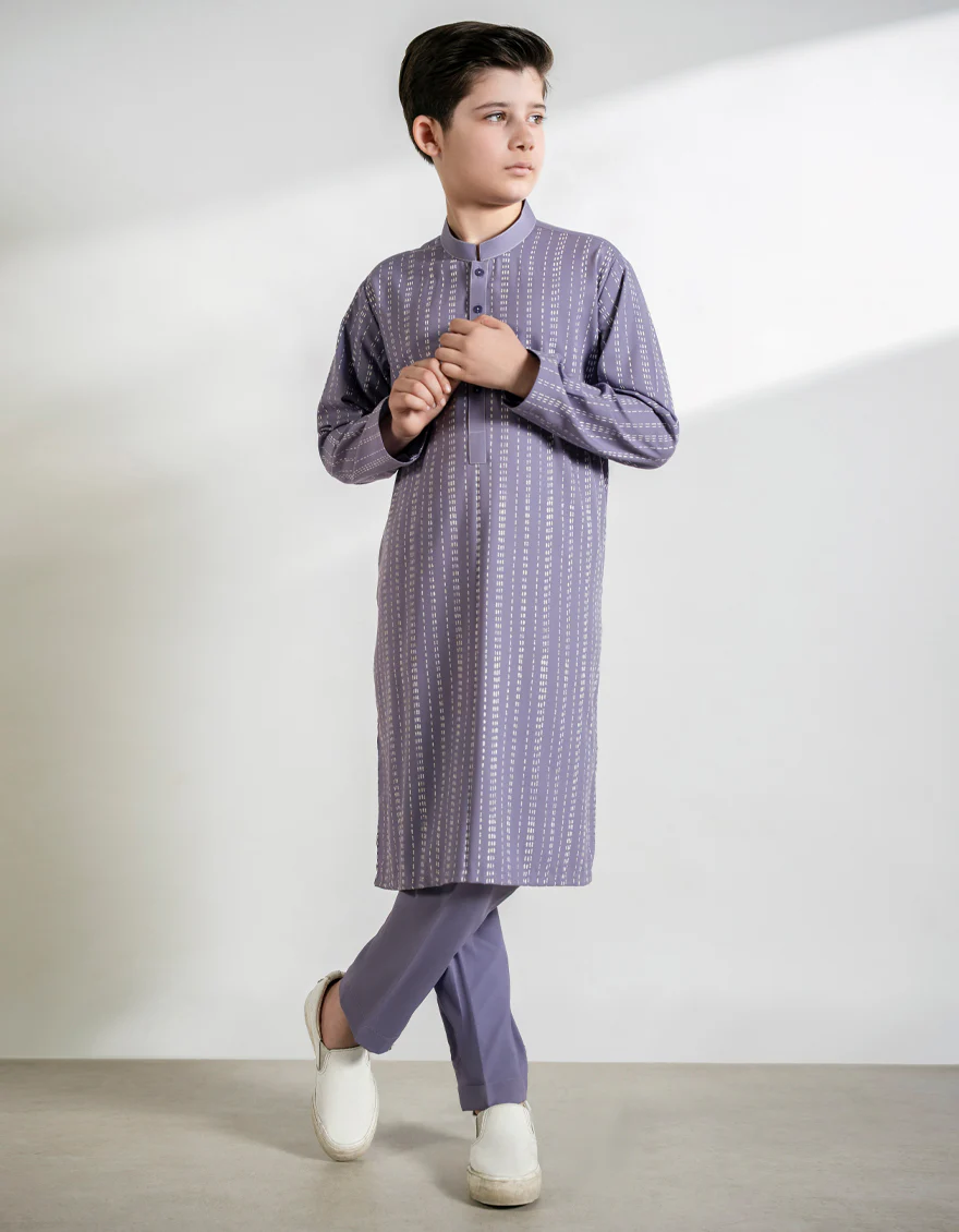 LILAC BLENDED KURTA TROUSERS | JCKP-A-50235/S25/JJ9487-CL - Image 4