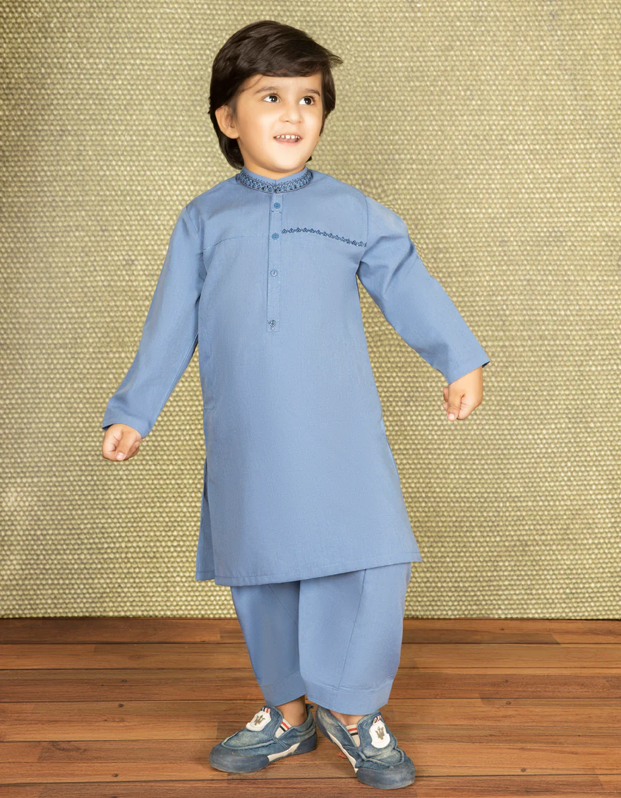 LIGHT BLUE BLENDED KAMEEZ SHALWAR | JCKS-S-US-35901/S22/JJ7667-CL