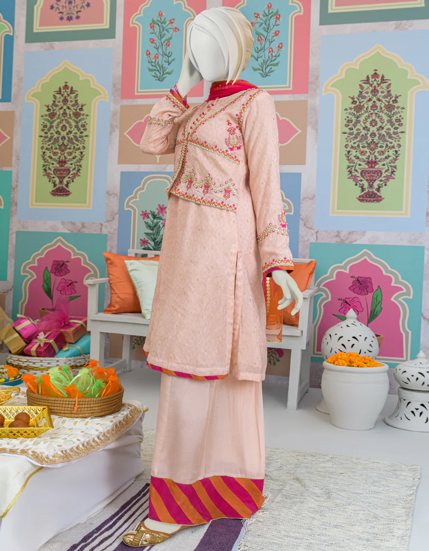 PEACH DOBBY 3PC STITCHED | JGK-S-JJTS-US-23-059 FB/JA-837 - Image 2