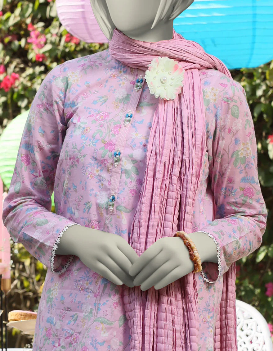PINK LAWN 3PC STITCHED | JGK-S-JTP-25-601 FB/BASICS-01 - Image 2
