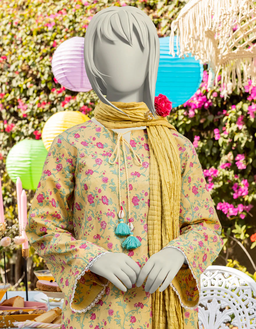 YELLOW LAWN 3PC STITCHED | JGK-S-JTP-25-604 FB/BASICS-04 - Image 3