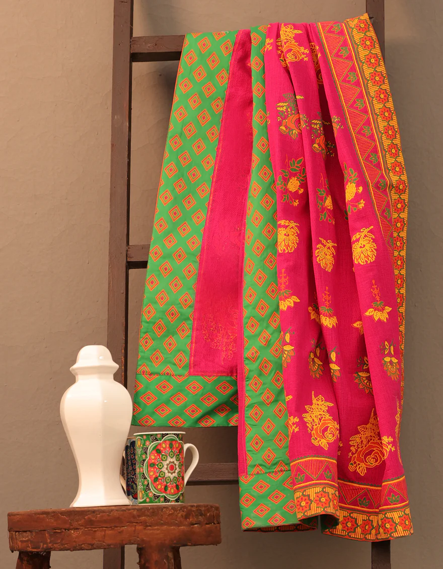 GREEN CAMBRIC 3PC STITCHED | JGK-YGK-JWT-W-US-22-3508 FB/FUSCHIA-633 - Image 4
