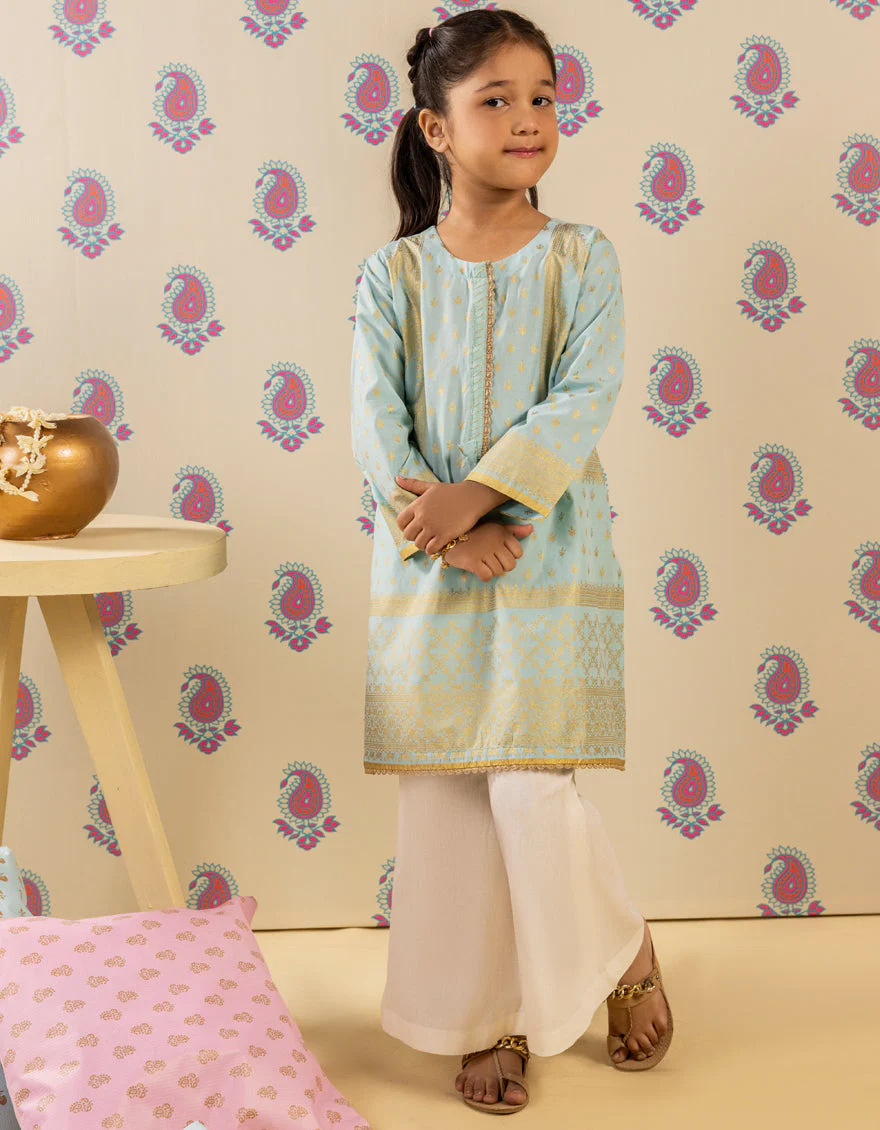 TURQUOISE ORGANZA KURTI | JGLK-S-JGS-25-2511 FB/SHEEN-3