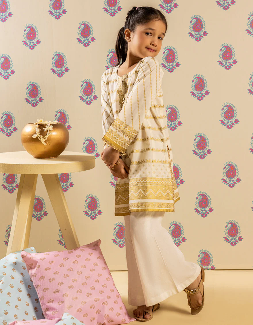 OFF WHITE LAWN KURTI | JGLK-S-JGS-25-2512 FB/SHEEN-4