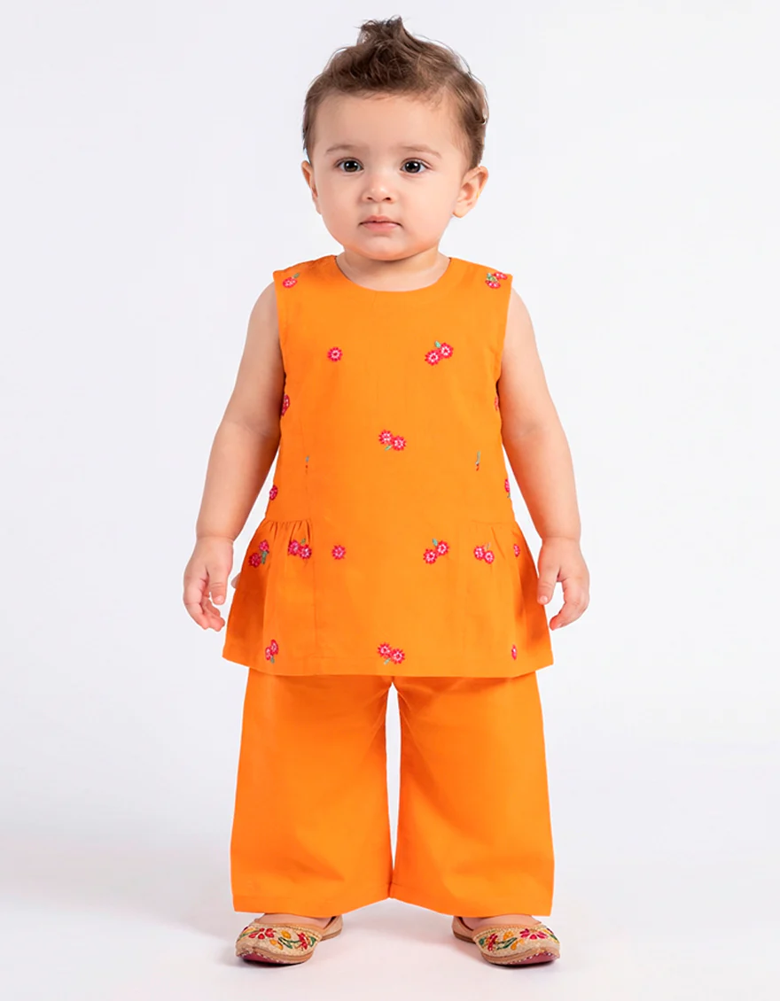 ORANGE LAWN 2PC STITCHED | JIK-S-JIST-26-5820 FB/LITTLE TOTS-04