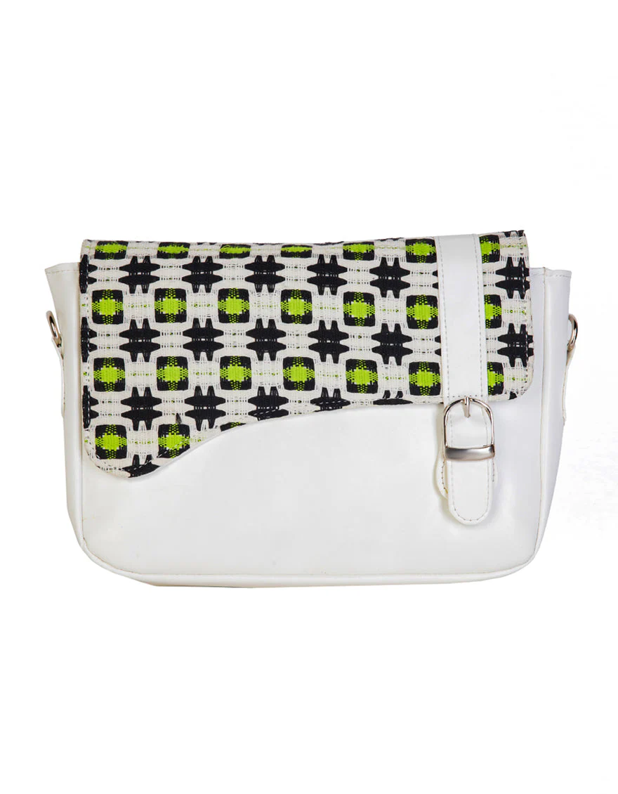 BLACK REXINE HANDBAG | JJBL-25-113 FB/WOVEN-3
