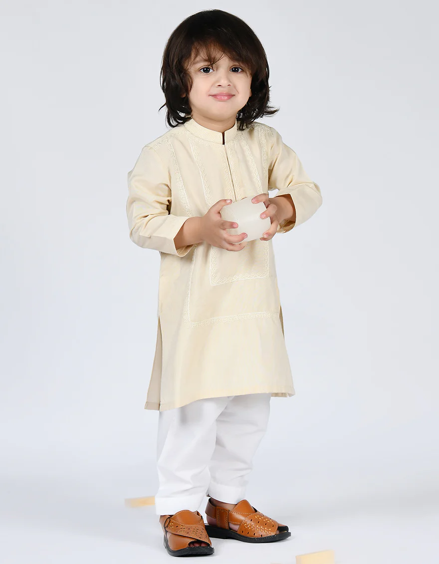 BEIGE BLENDED SPECIAL KAMEEZ SHALWAR | JJIKS-SP-US-42291/S22/JJ8073-FL - Image 3