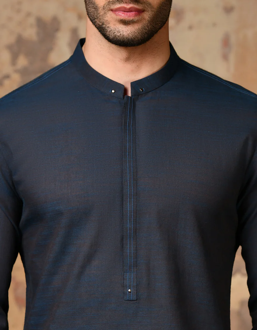 BLUE COTTON KURTA | JJK-A-32881/S24/JJ92 - Image 2