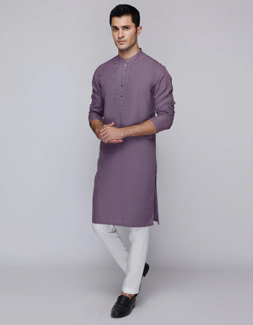 LIGHT PURPLE BLENDED KURTA | JJK-A-33114/S25/JJ9413-SF