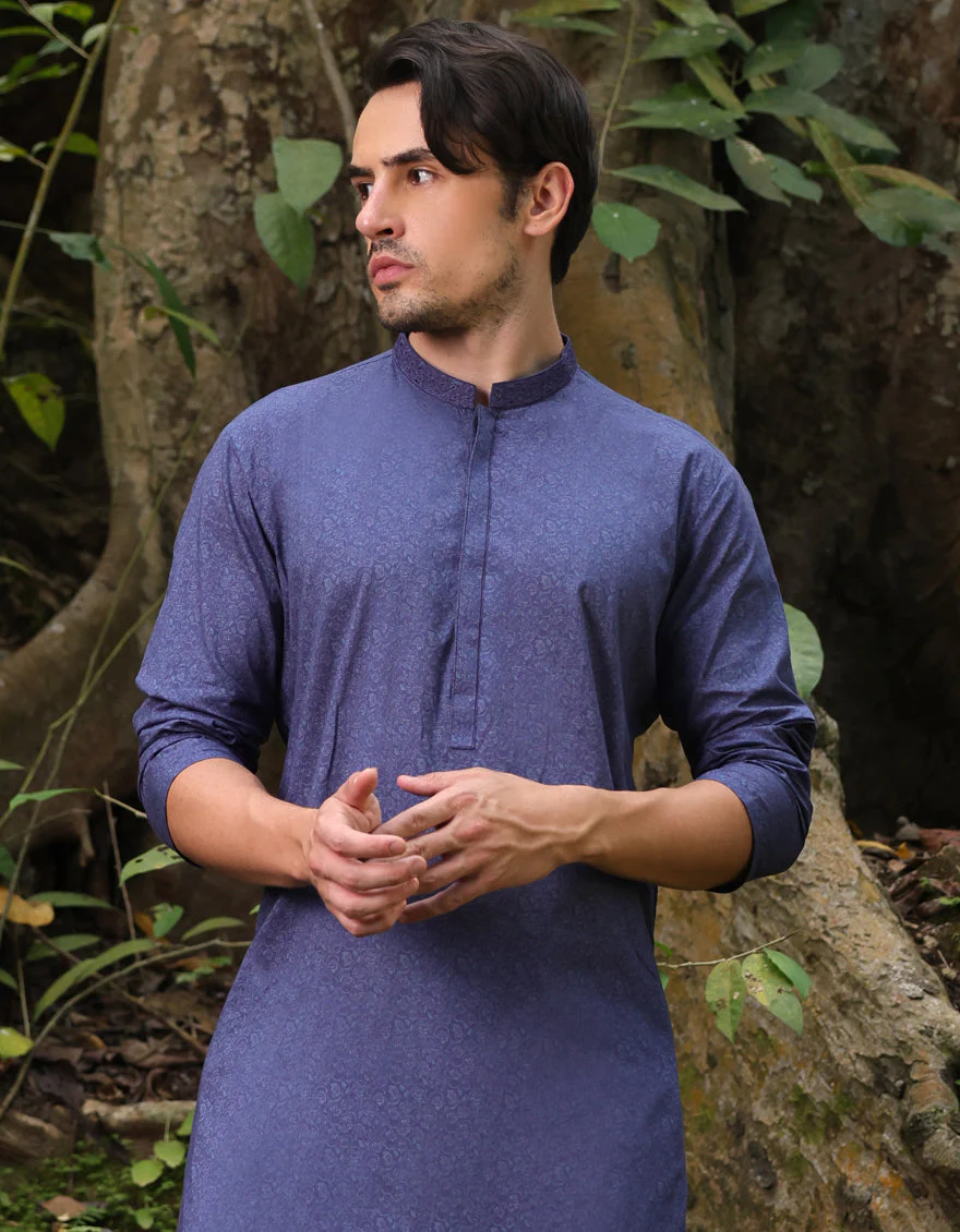 BLUE COTTON KURTA | JJK-A-33209/S25/JJ9774-SF - Image 2