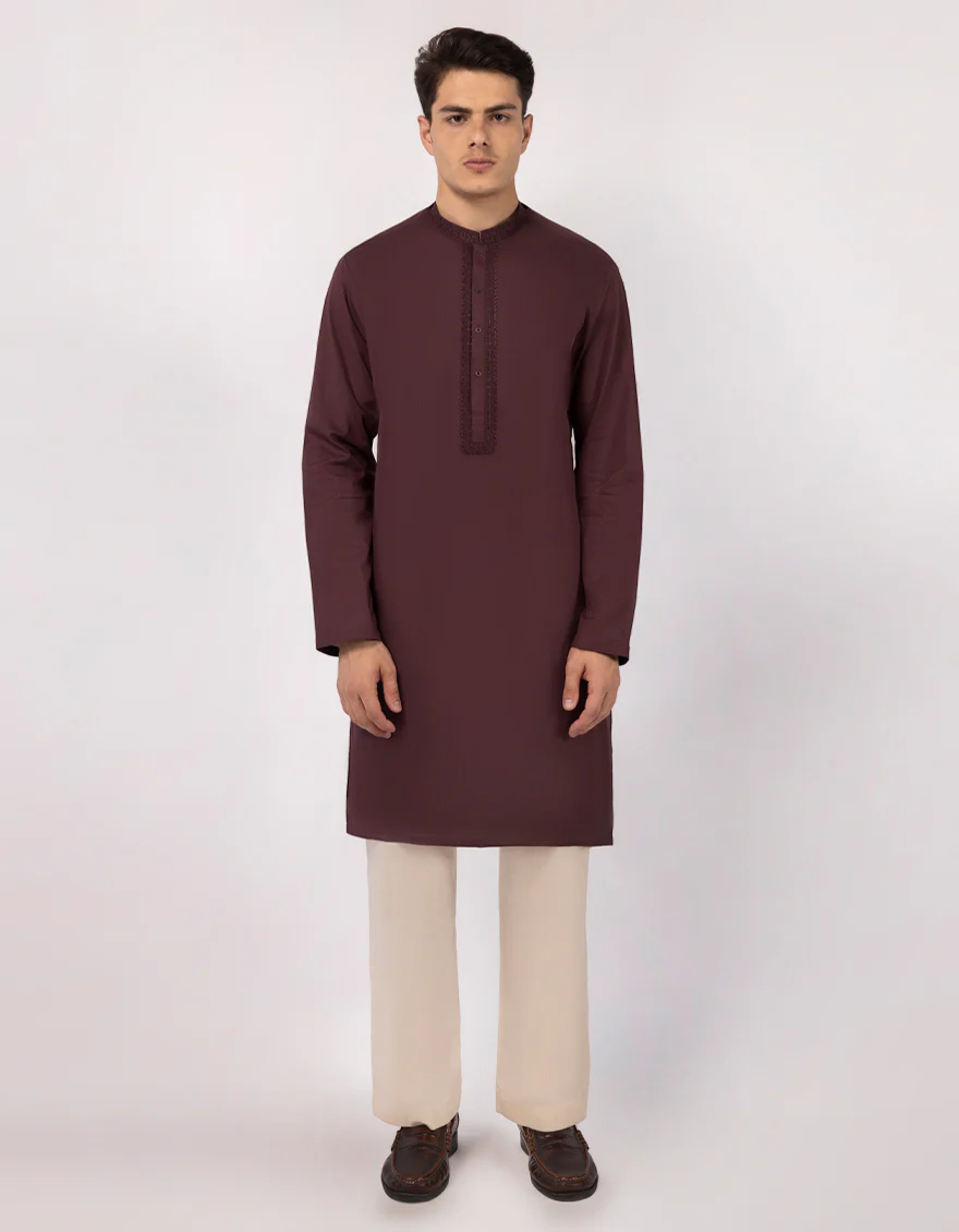 MAROON COTTON KURTA | JJK-A-33819/S26/JJ10446-SF