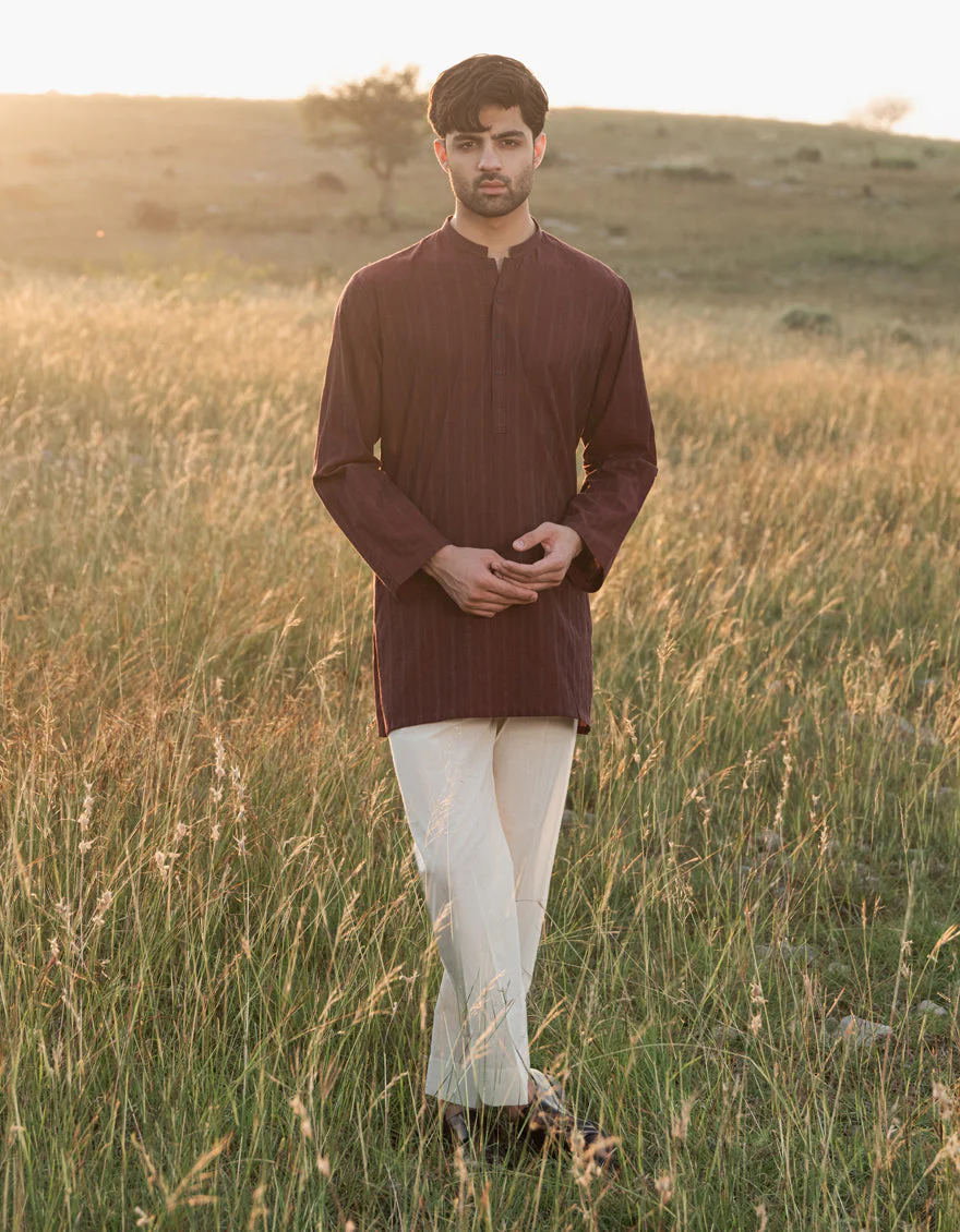 MAROON COTTON KURTA | JJK-A-34833/S24/JMR3113-PN