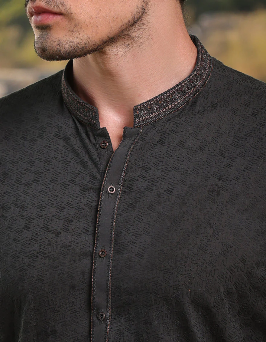 GREEN COTTON KURTA | JJK-A-34952/S25/JJ9778-FL - Image 3