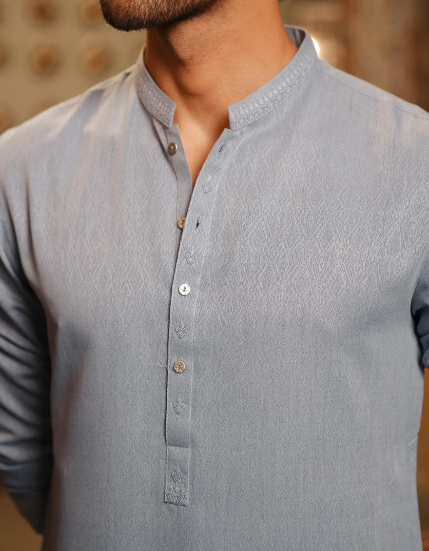 GREY BLENDED KURTA | JJK-A-46663/S25/JJ9418-SF - Image 3