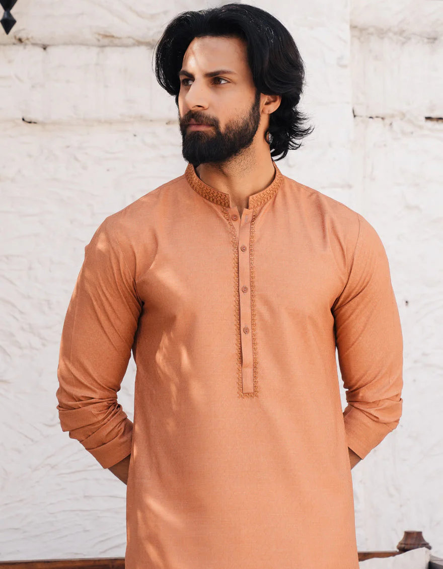 ORANGE BLENDED KURTA | JJK-A-46708/S25/JJ9847-SF - Image 2