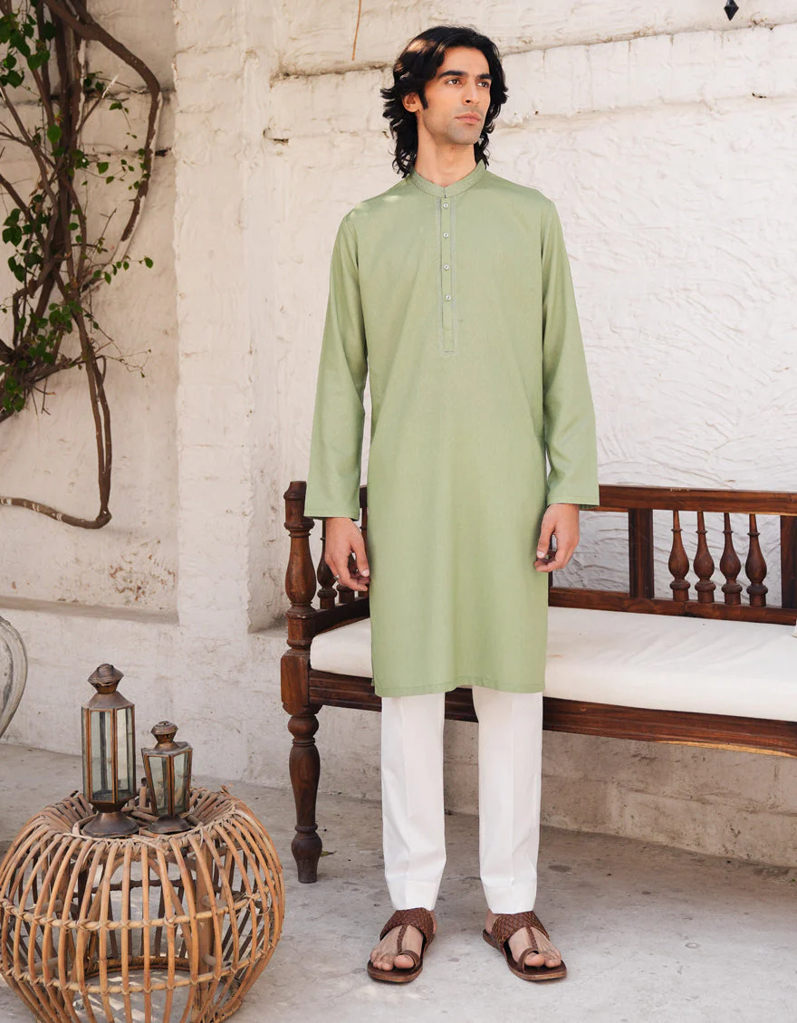 GREEN BLENDED KURTA | JJK-A-46710/S25/JJ9847-SF