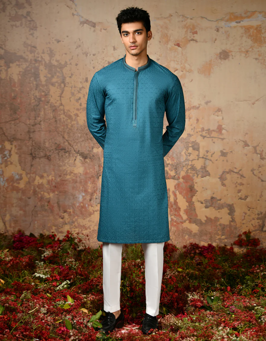 GREEN COTTON KURTA | JJK-A-47026/S24/JJ9212-FL