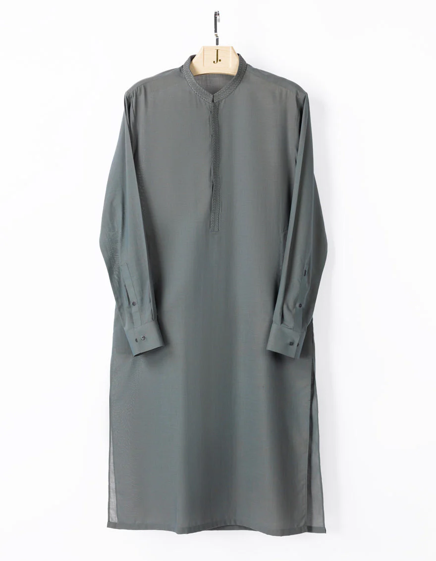 GEENISH GREY BLENDED KURTA | JJK-A-47518/S25/JJ9377-SF