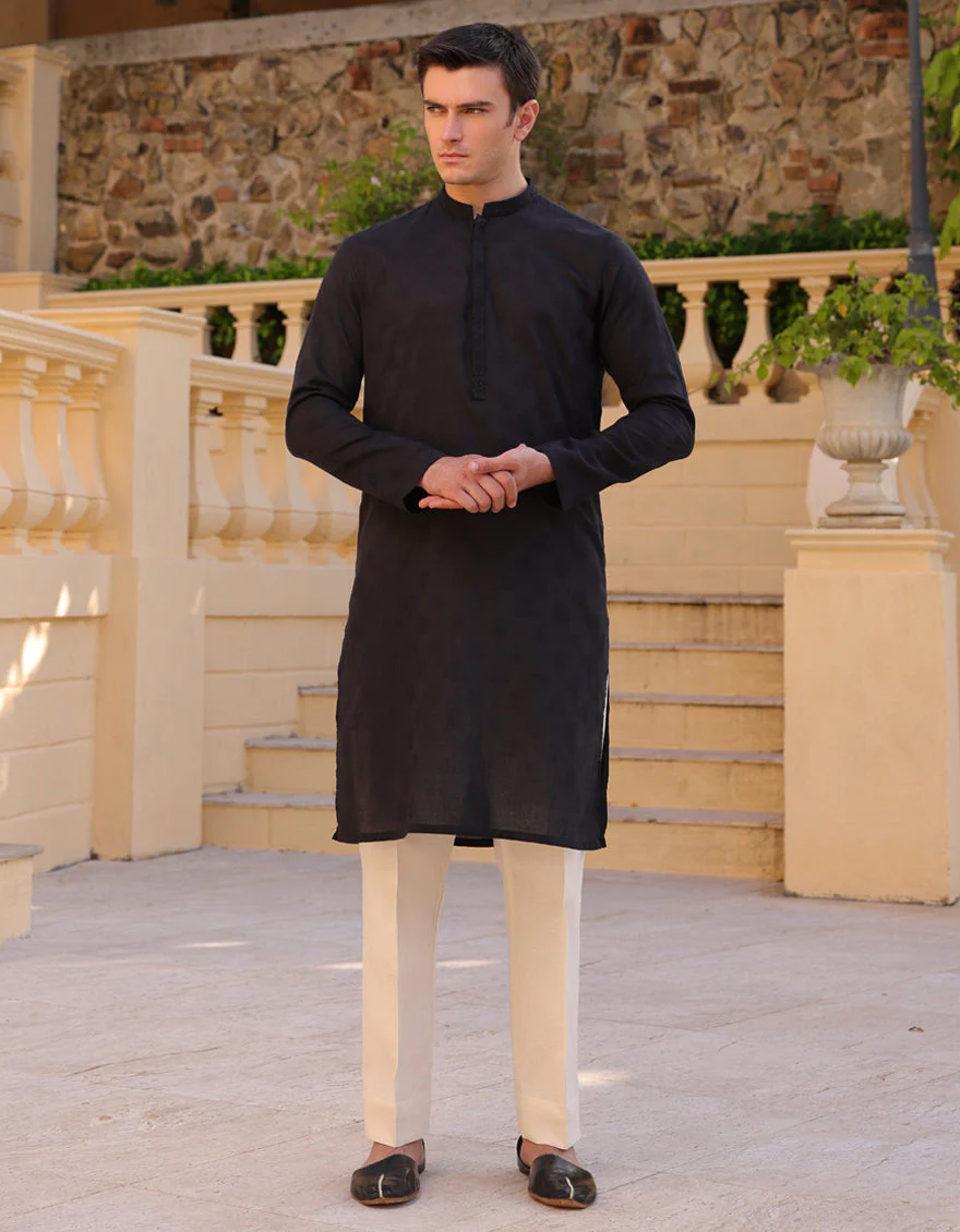 BLACK COTTON KURTA | JJK-S-33062/S24/JJ9220-SF