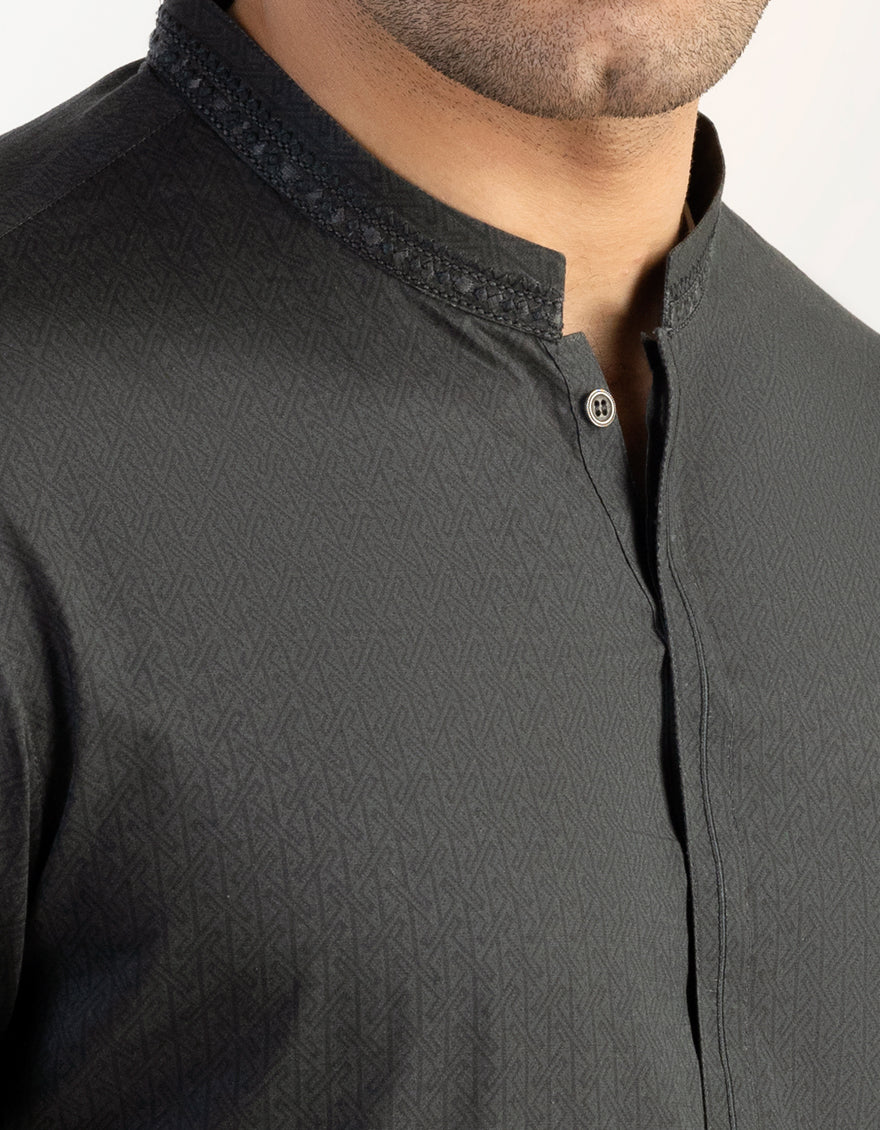 DARK GREY COTTON KURTA | JJK-S-US-32745/S23/JJ8771-SF - Image 3