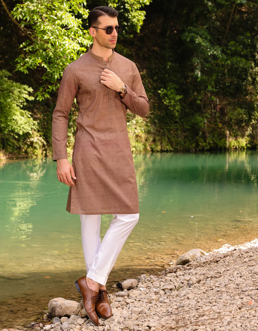 BROWN COTTON KURTA | JJK-S-US-32781/S23/JJ8771-SF