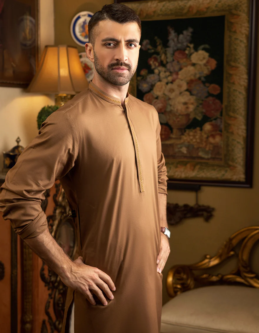 BISCUIT BROWN COTTON KURTA | JJK-S-US-34148/S22/JJ7659-SF - Image 3
