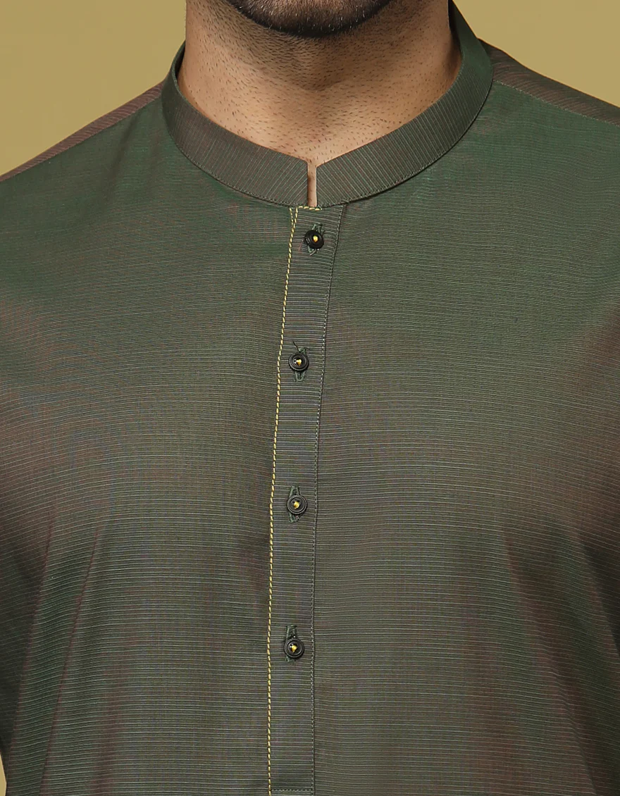 PARROT GREEN COTTON KURTA | JJK-S-US-36915/S22/JJ7635-PN - Image 2