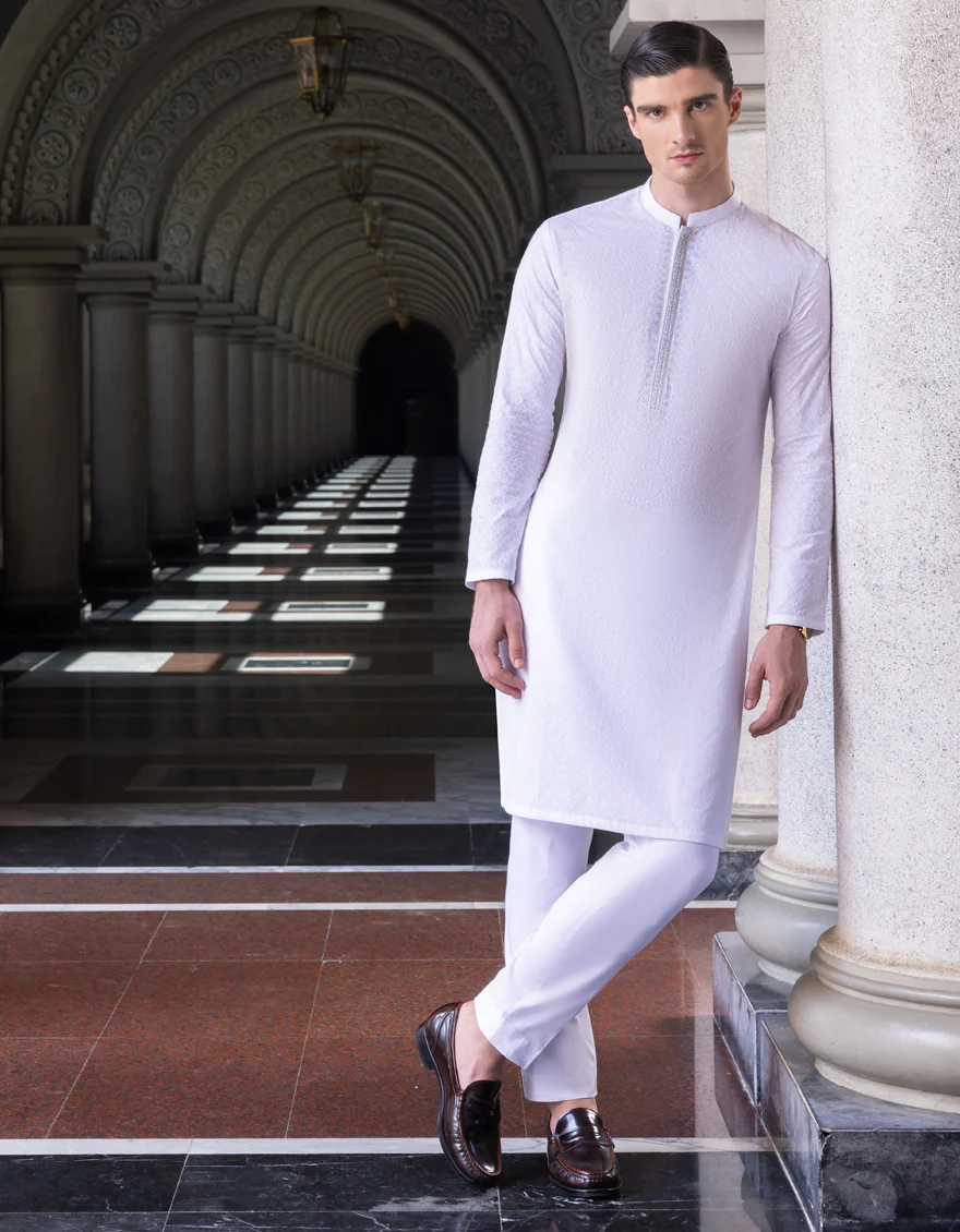 WHITE COTTON KURTA | JJK-S-US-36978/S23/JJ8714-FL