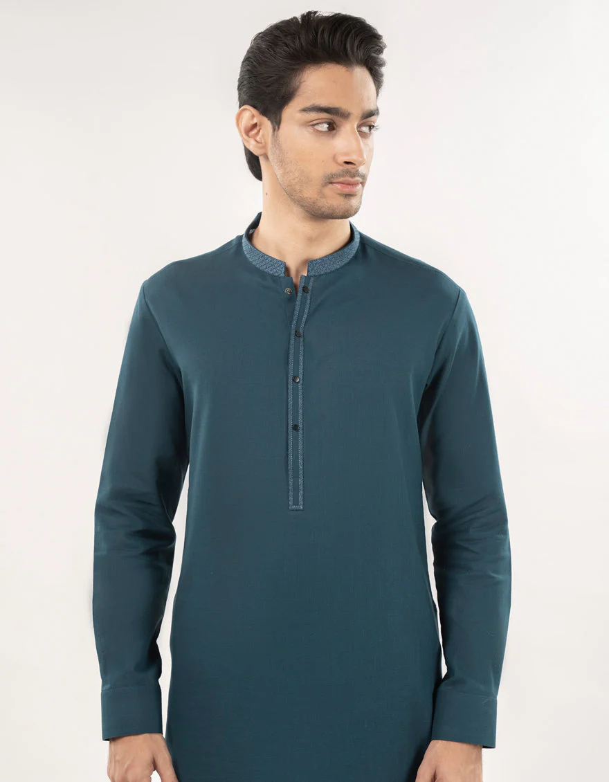 SEA GREEN COTTON KURTA TROUSERS | JJKP-A-33177/S25/JJ9732-SF - Image 2
