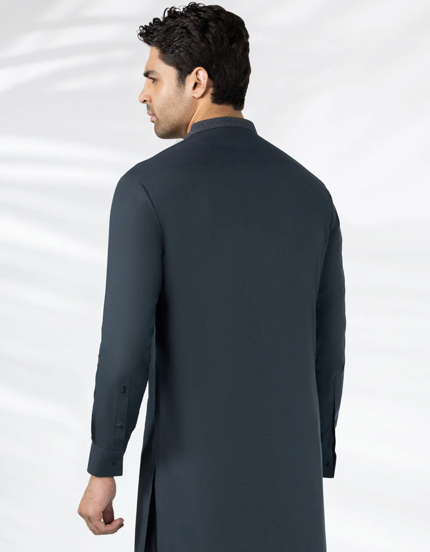 EMERALD GREEN BLENDED KURTA TROUSERS | JJKP-A-47439/S25/JJ9938-SF - Image 4