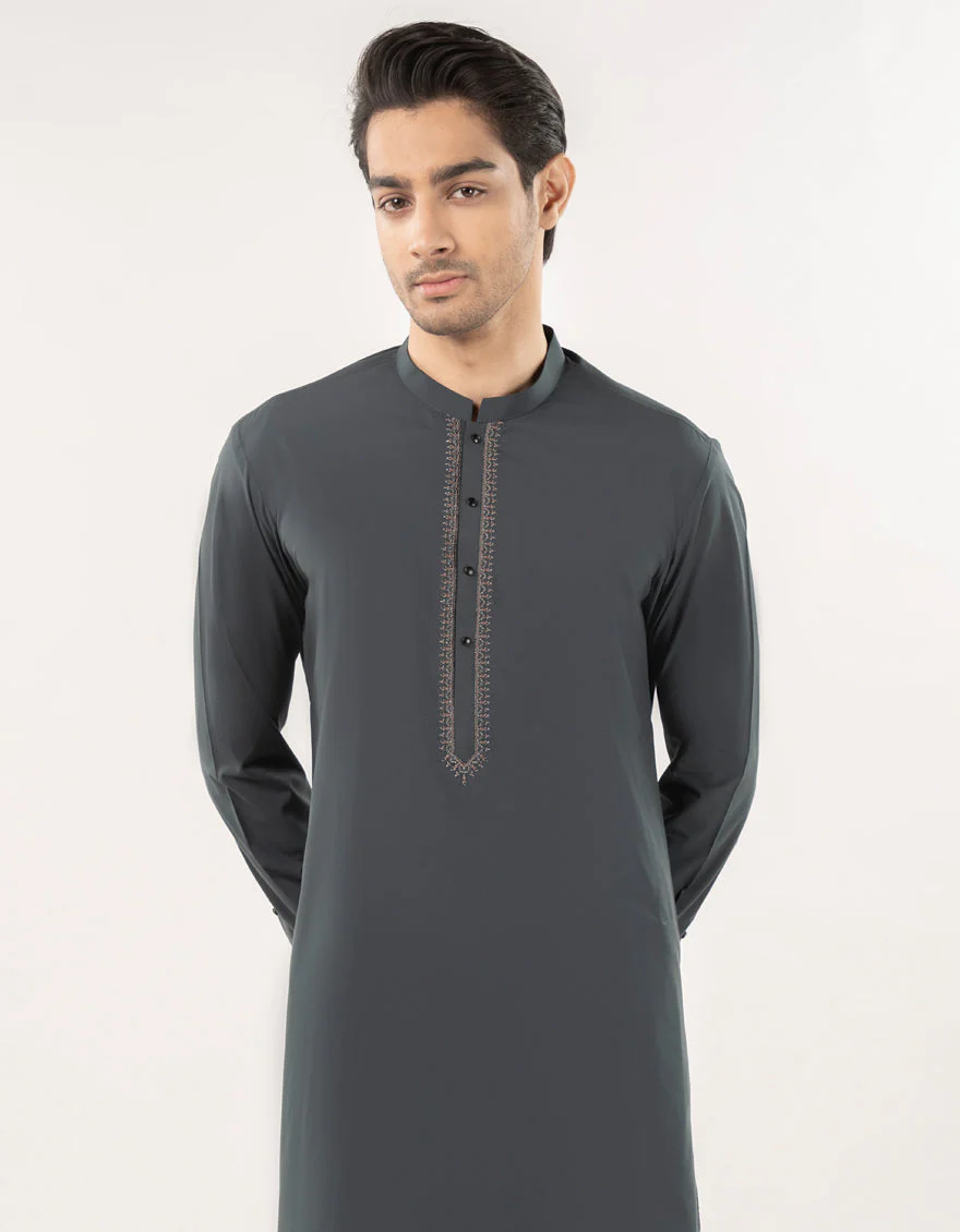 DARK GREEN BLENDED KURTA TROUSERS | JJKP-A-50015/S25/JJ10016-SF - Image 2