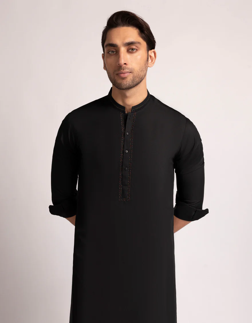 BLACK BLENDED KURTA TROUSERS | JJKP-A-50445/S25/JJ9933-FL - Image 2
