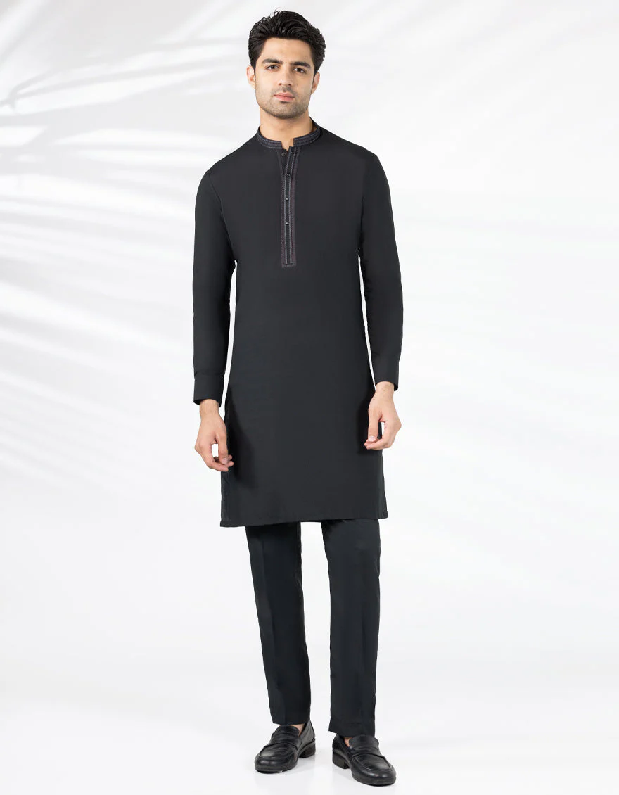 BLACK KURTA TROUSERS | JJKP-S-47488/S25/JJ9937-SF