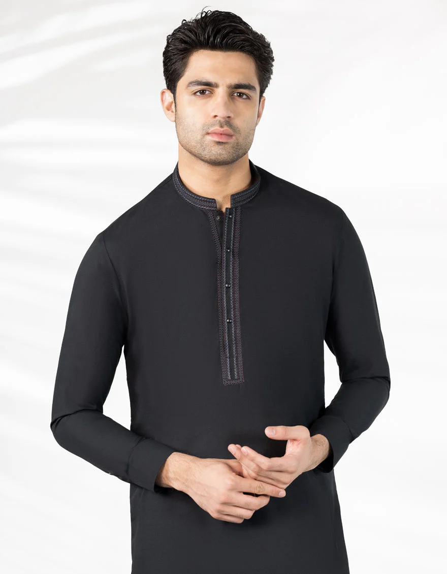 BLACK KURTA TROUSERS | JJKP-S-47488/S25/JJ9937-SF - Image 2