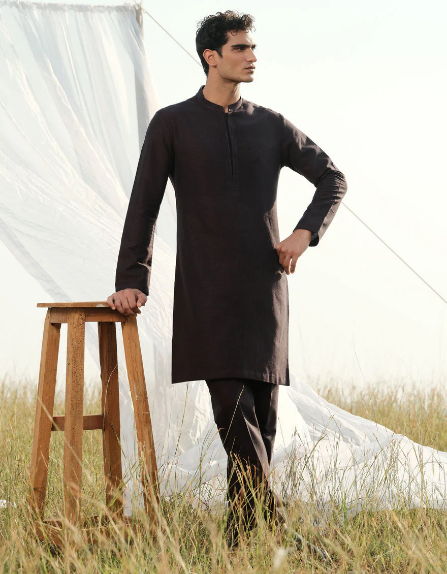 DARK MAROON COTTON KURTA TROUSERS | JJKP-W-47359/S24/JJ9662-FL
