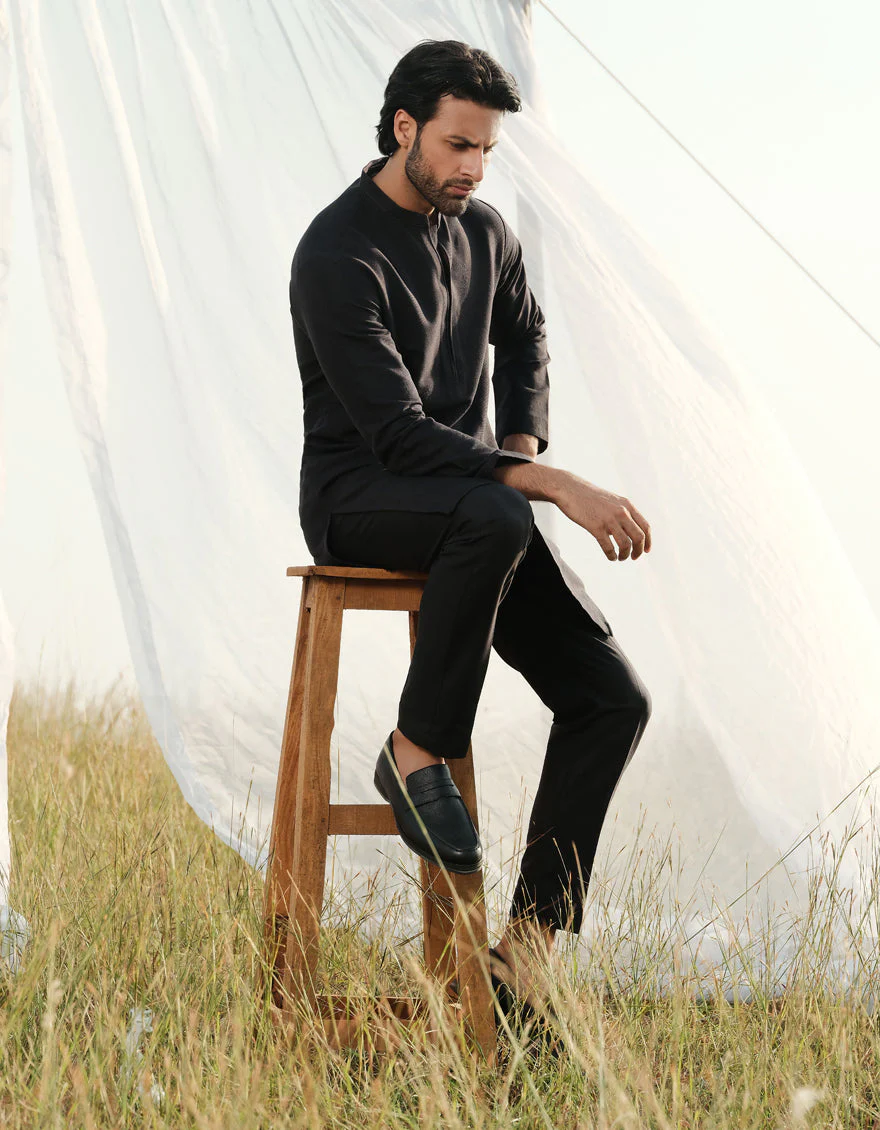 DEEP GREEN COTTON KURTA TROUSERS | JJKP-W-47362/S24/JJ9662-FL - Image 4