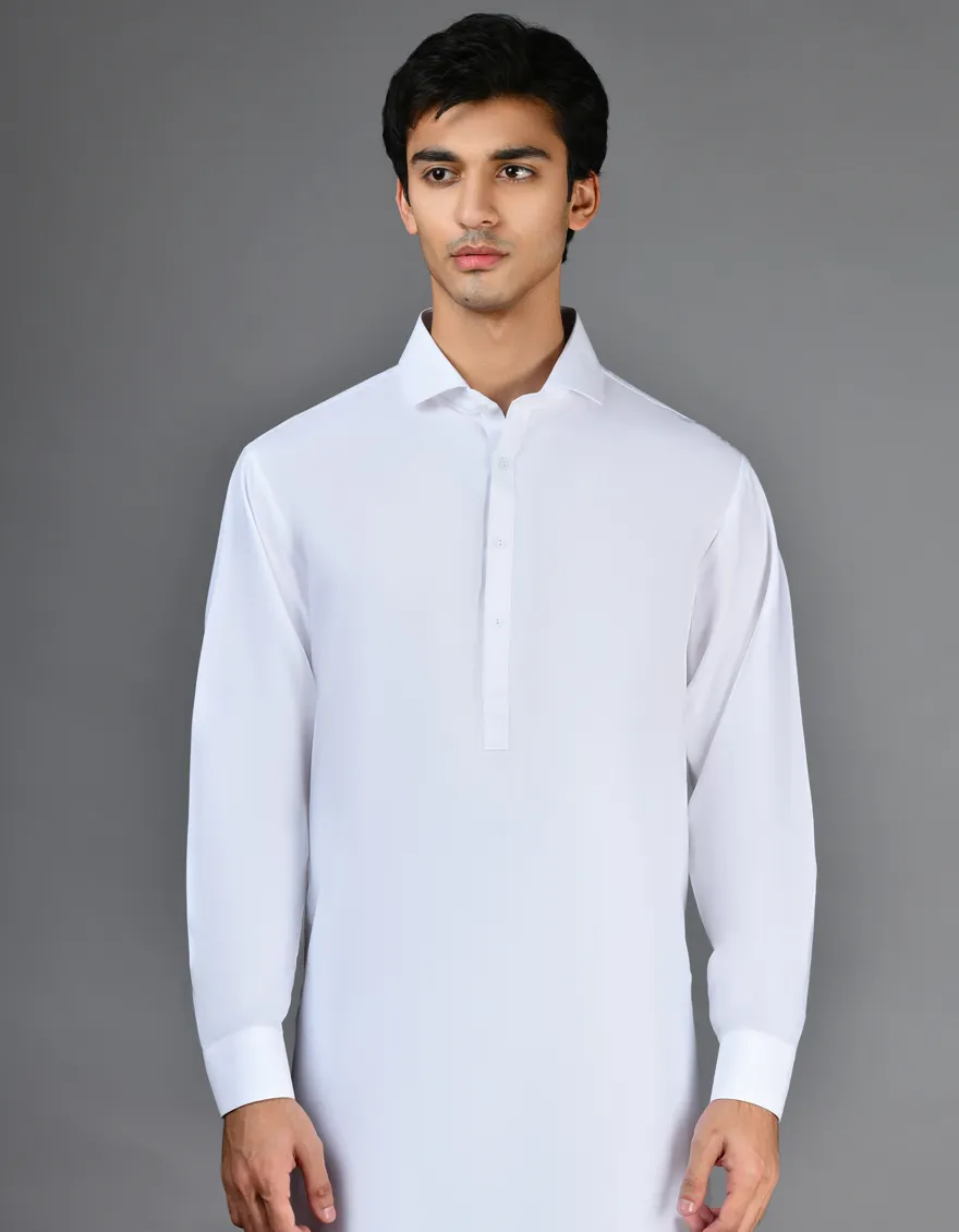 WHITE BLENDED KAMEEZ SHALWAR | JJKS-A-30727-R30-AP/S25/JJ9737-PN - Image 2