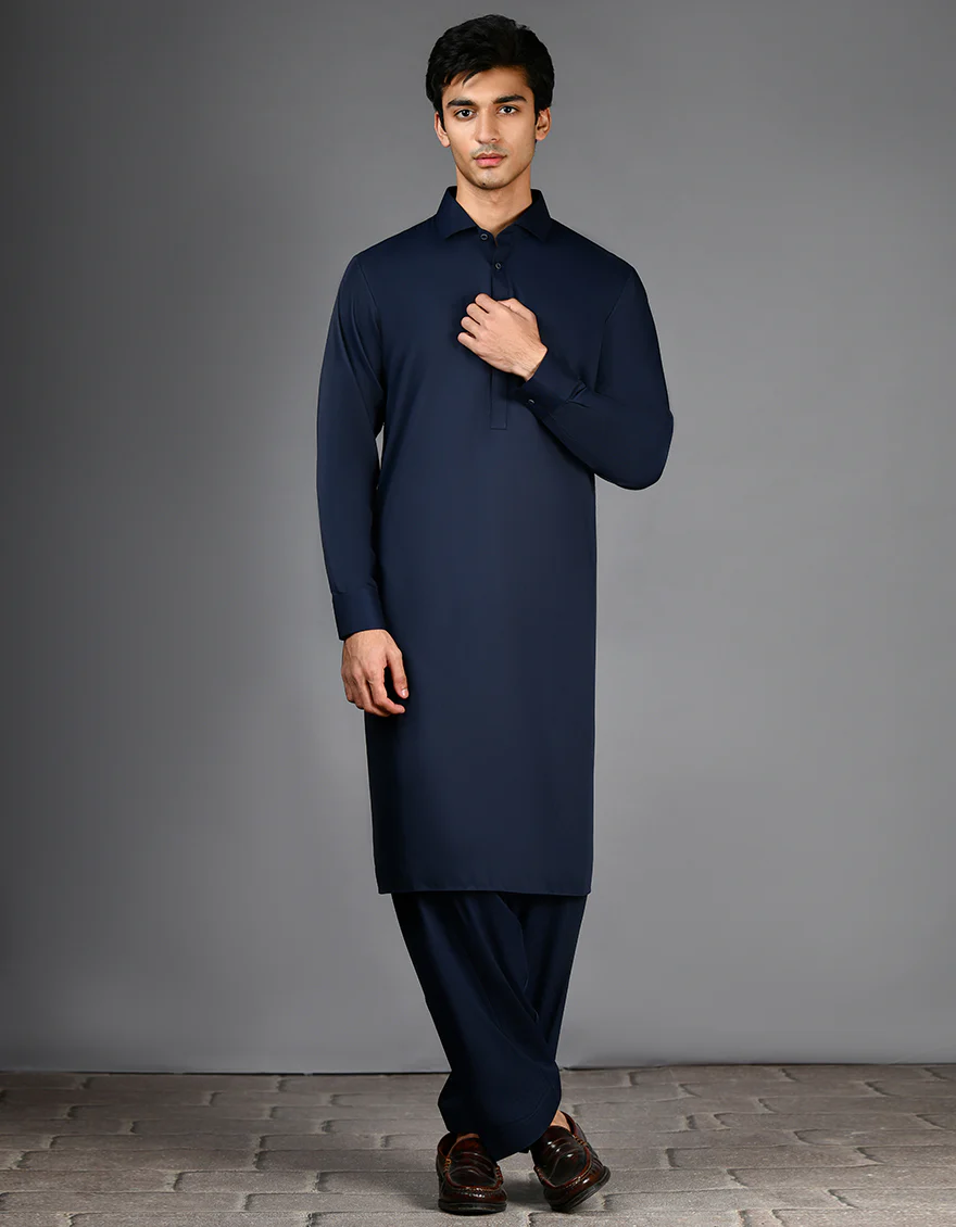 BLUE BLENDED KAMEEZ SHALWAR | JJKS-A-30779-R31-AP/S24/JJ9250-PN - Image 2