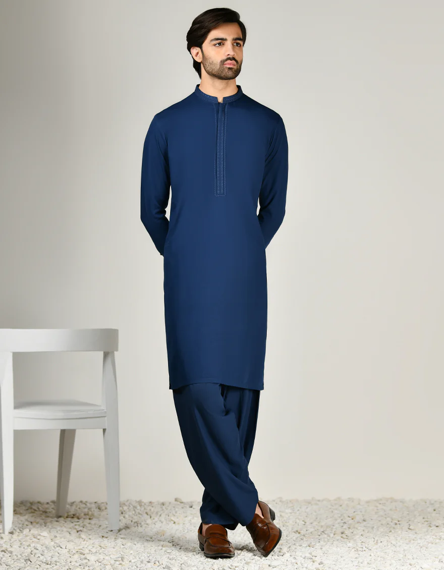 BLUE BLENDED KAMEEZ SHALWAR | JJKS-A-33001/S24/JJ9424-SF