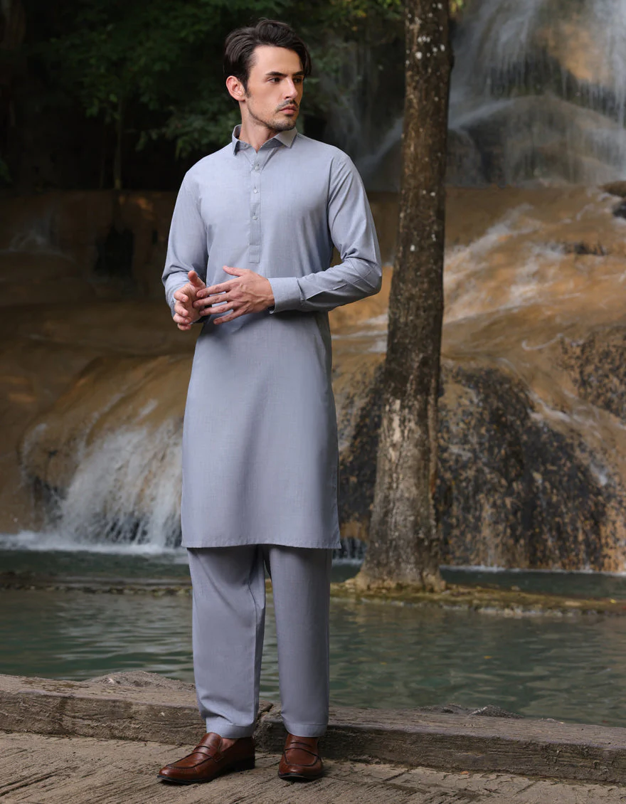GREY BLENDED KAMEEZ SHALWAR | JJKS-A-33213/S25/JJ9935-CL