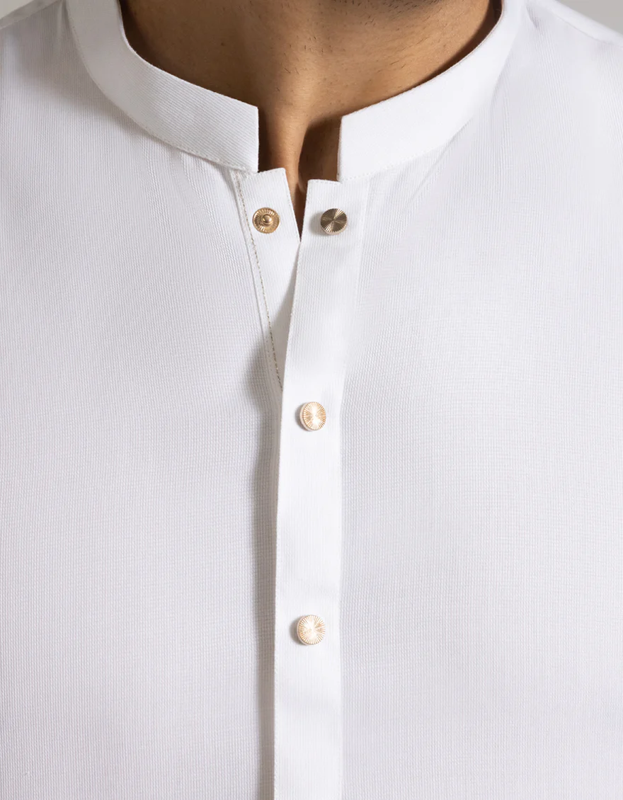 WHITE BLENDED KAMEEZ SHALWAR | JJKS-A-33457/S25/JJ9663-PN - Image 3