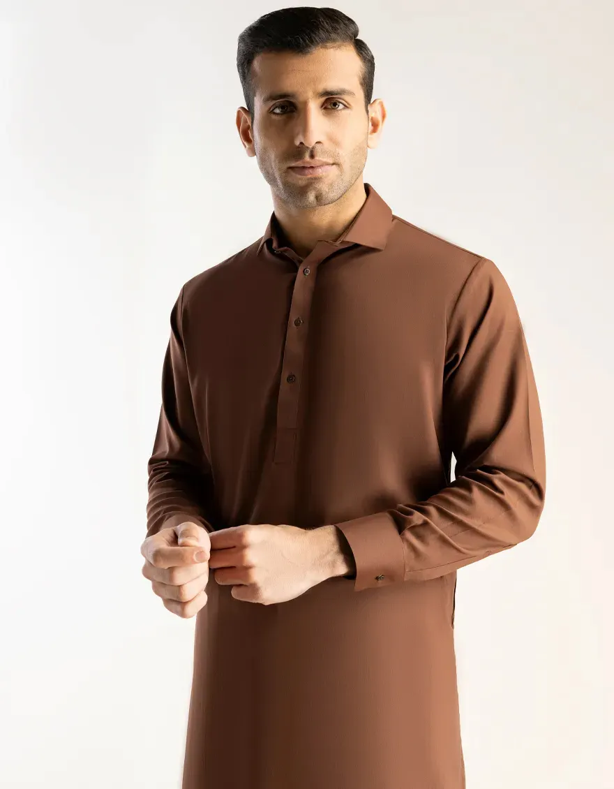 BROWN BLENDED KAMEEZ SHALWAR | JJKS-A-47005-R15-AP/S25/JJ9773-PN - Image 2
