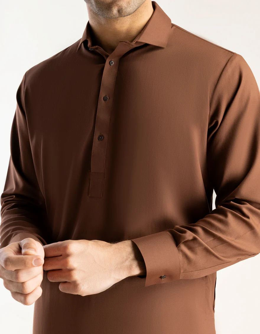 BROWN BLENDED KAMEEZ SHALWAR | JJKS-A-47005-R6-AP/S24/JJ9250-PN - Image 3