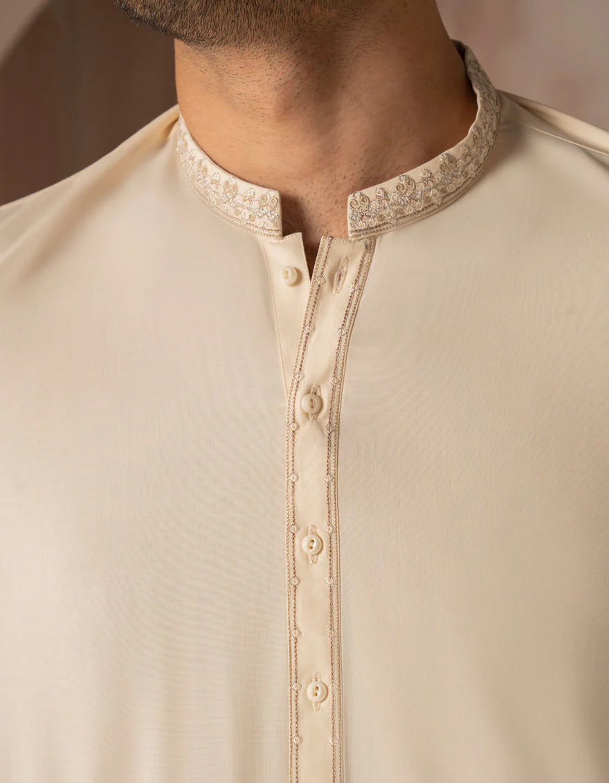 WHITE BLENDED KAMEEZ SHALWAR | JJKS-A-50154/S25/JJ10204-SF - Image 3