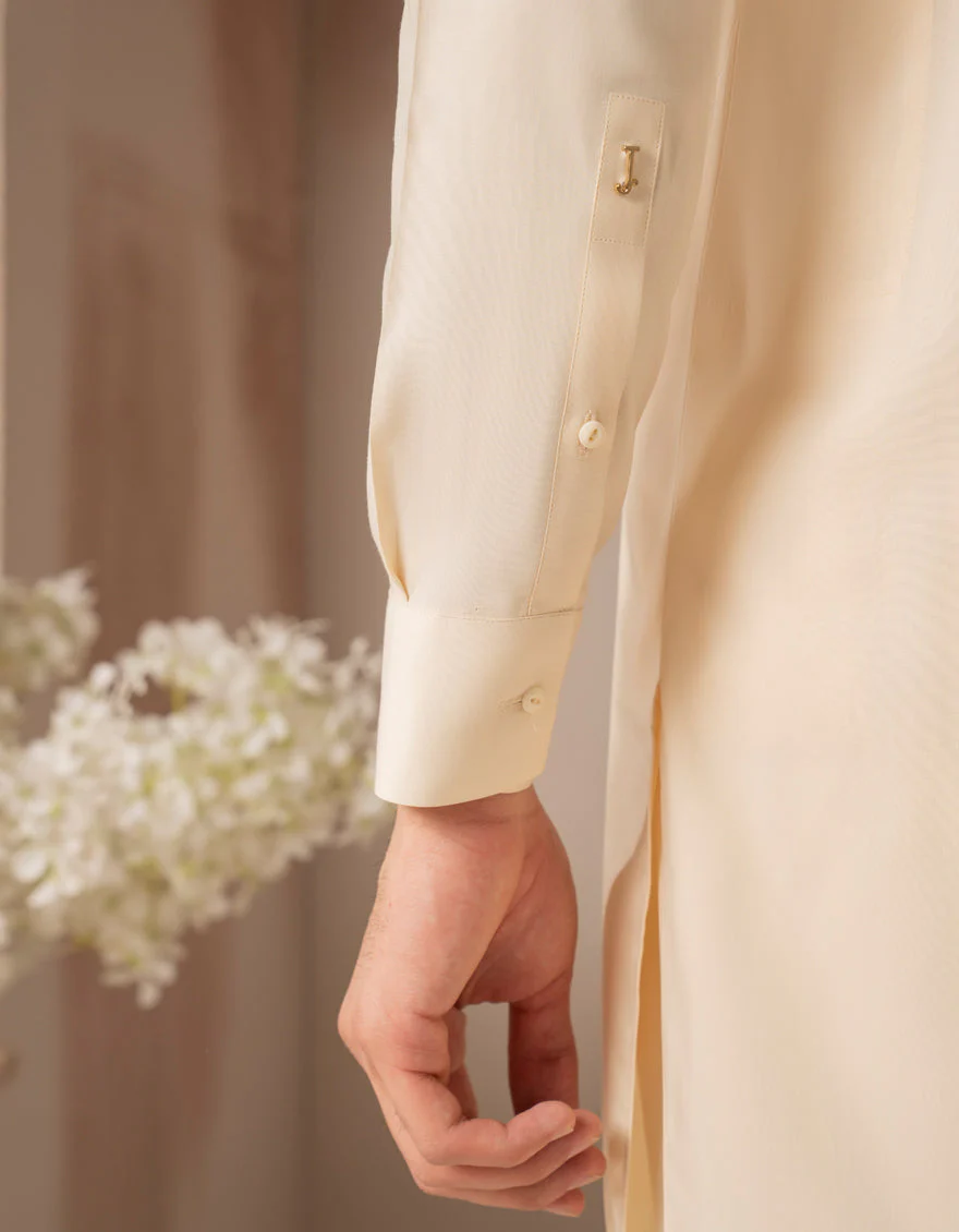 WHITE BLENDED KAMEEZ SHALWAR | JJKS-A-50154/S25/JJ10204-SF - Image 5