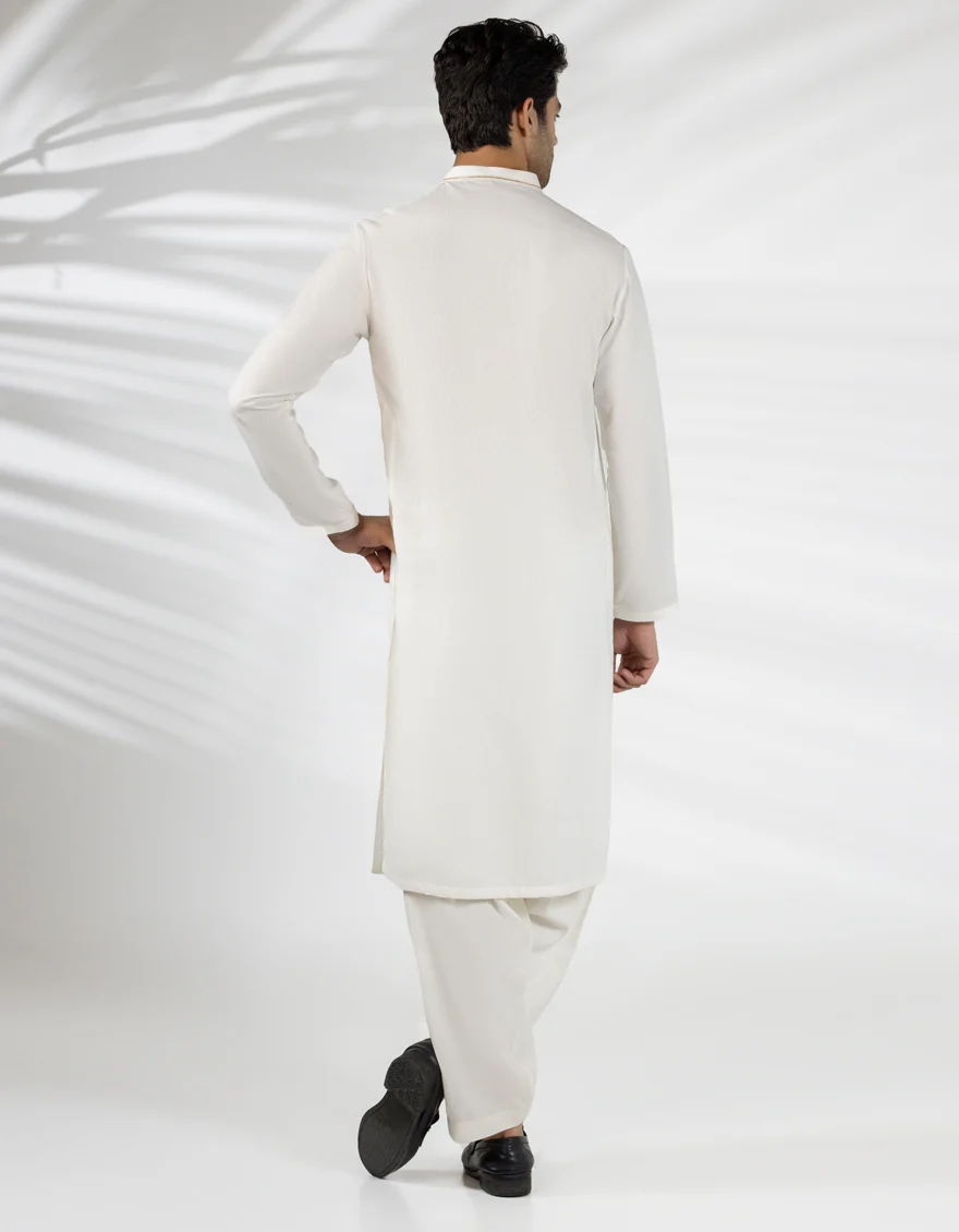 OFF WHITE BLENDED KAMEEZ SHALWAR | JJKS-A-50259/S25/JJ9899-FL - Image 3