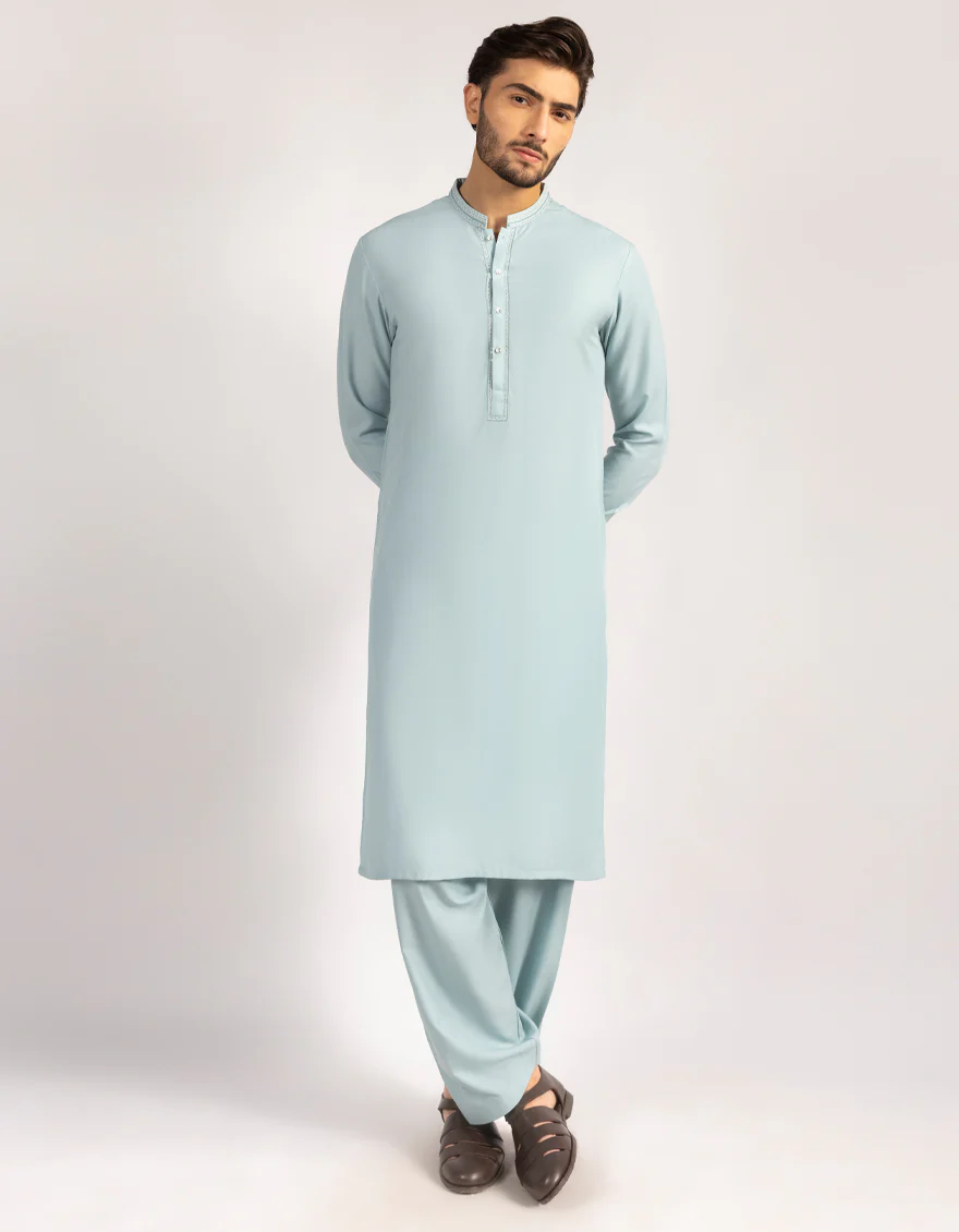 SEA GREEN BLENDED KAMEEZ SHALWAR | JJKS-A-50335/S25/JJ9843-SF