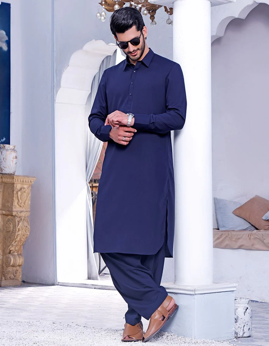 DARK BLUE KAMEEZ SHALWAR | JJKS-A-US-42094/S21/JJ7360