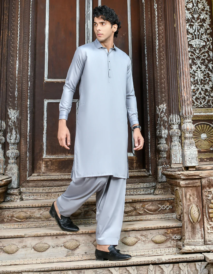 GREY BLENDED KAMEEZ SHALWAR | JJKS-US-43234/A23/JJ8821-CL