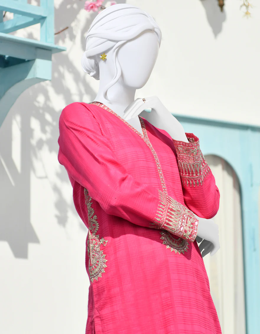 PINK DOBBY KURTI | JJLK-S-JPWK-US-23-917 FB/JN-386 - Image 2